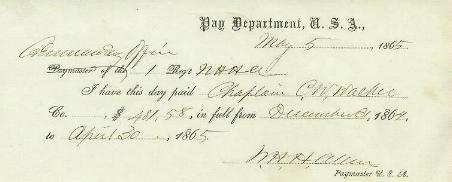 Civil War Pay Confirmation